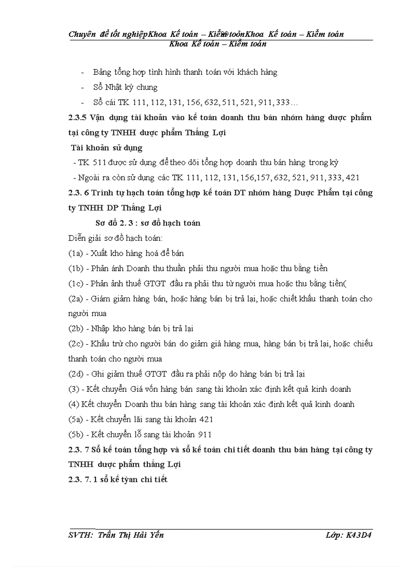 image for page Kế toán doanh thu nhóm hàng dược phẩm tại công ty TNHH dược phẩm Thắng Lợi