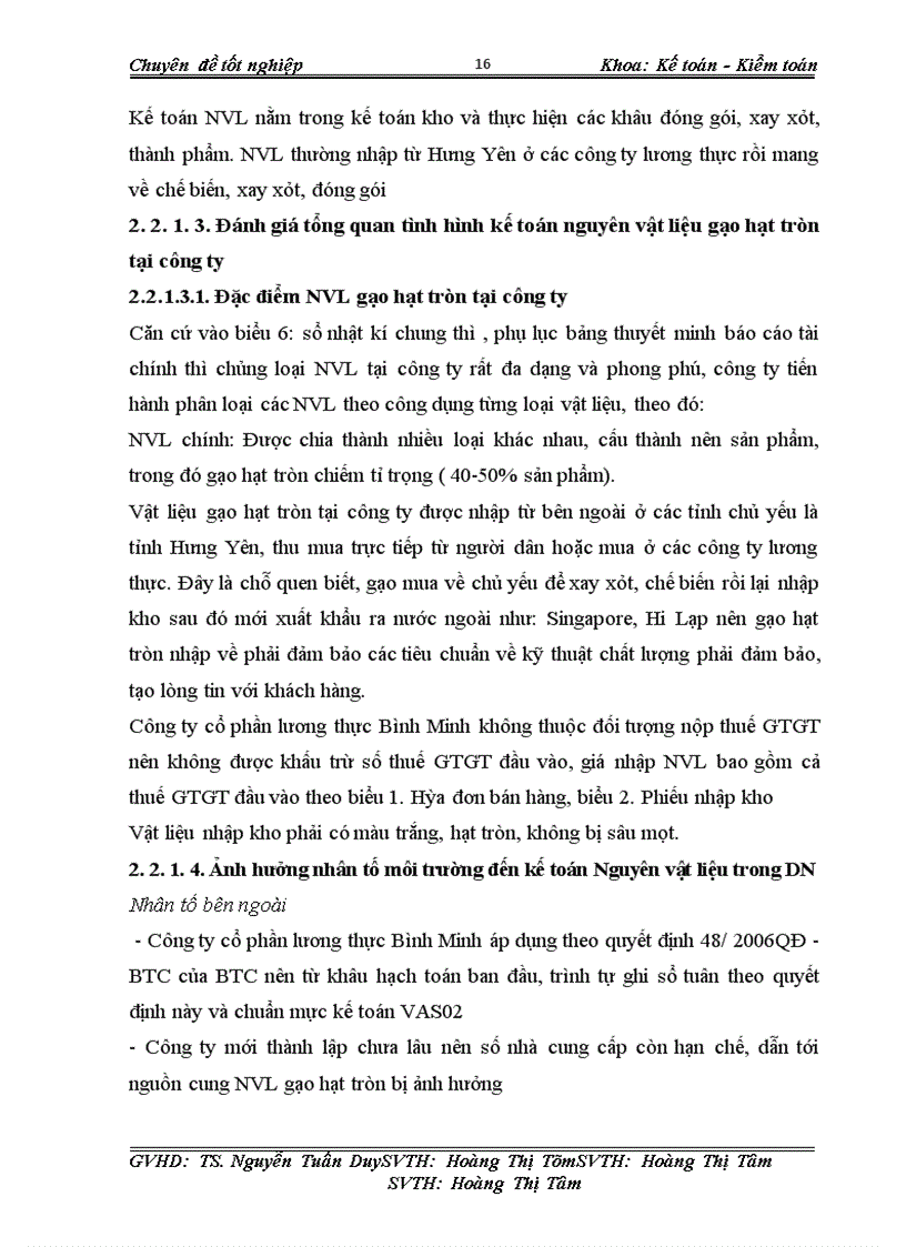 image for page Kế toán nguyên vật liệu gạo hạt tròn công ty cổ phần lương thực Bình Minh.