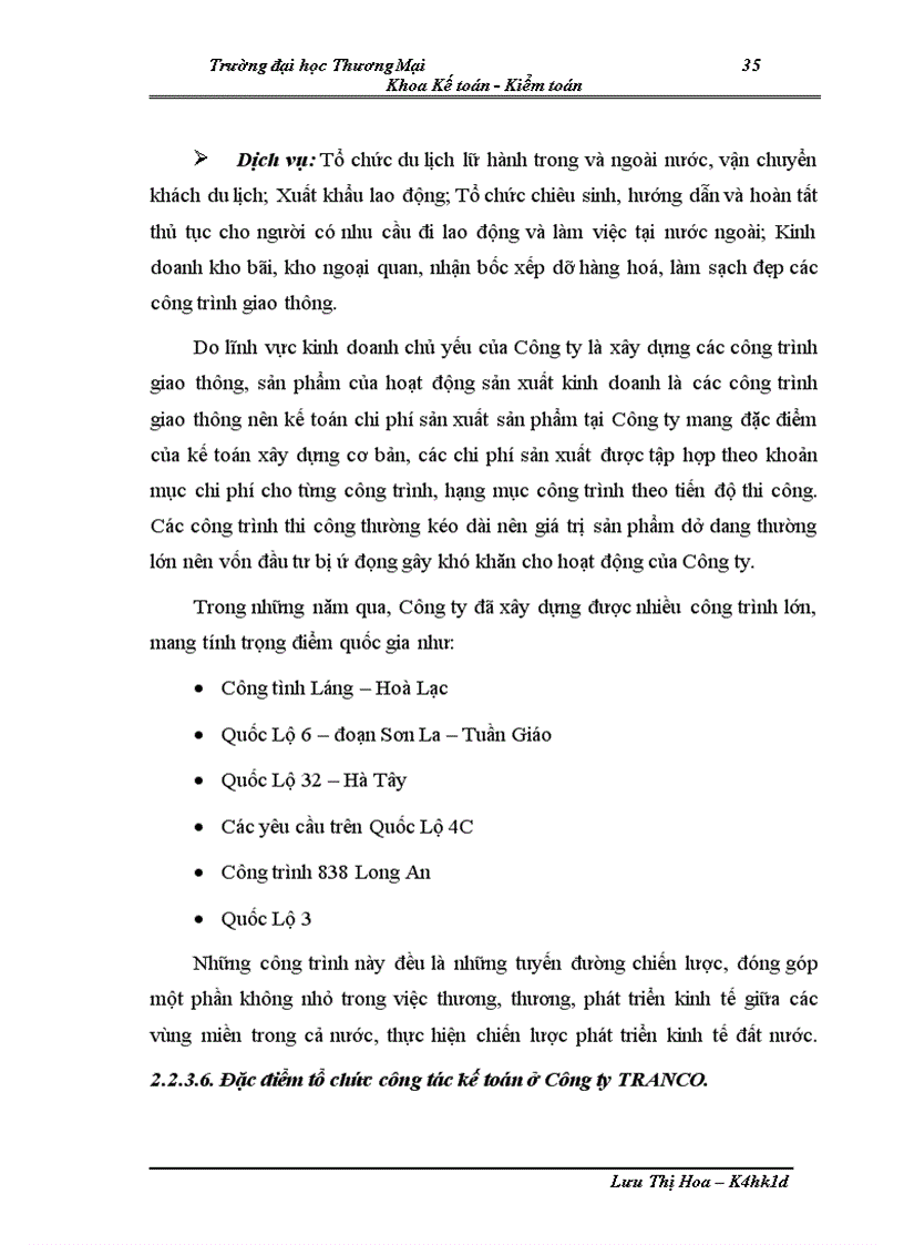 image for page Kế toán chi phí cải tạo, nâng cấp quốc lộ 18 đoạn Mông Dương - Móng Cái tại Công ty Vận tải và Xây dựng (Tranco)