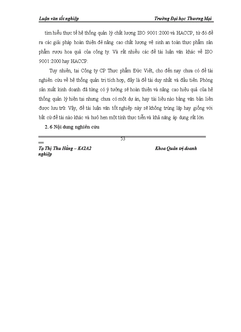 image for page Giải pháp duy trì hệ thống quản trị tích hợp: ISO 9001:2000, HACCP tại Công ty CP Thực phẩm Đức Việt