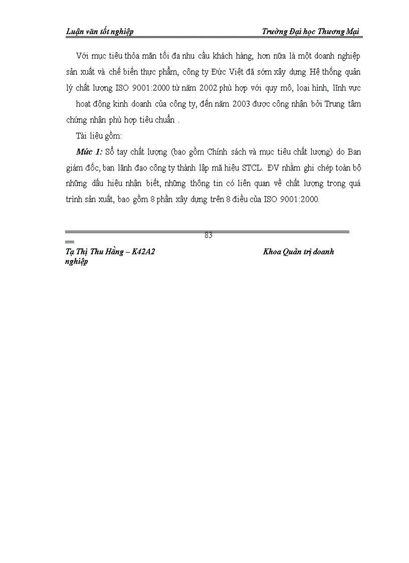 image for page Giải pháp duy trì hệ thống quản trị tích hợp: ISO 9001:2000, HACCP tại Công ty CP Thực phẩm Đức Việt