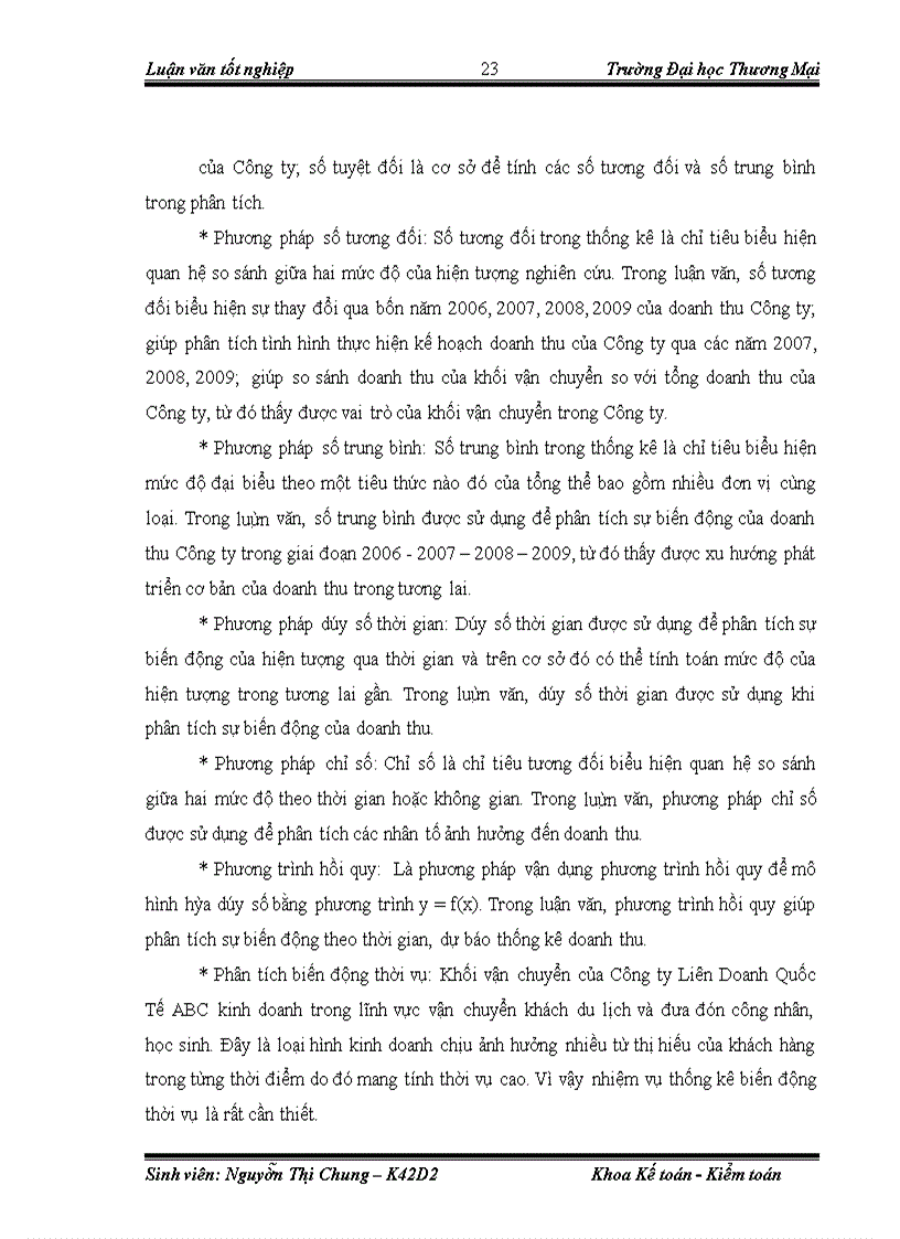 image for page Phân tích và dự báo thống kê doanh thu khối vận chuyển Công ty Liên Doanh Quốc Tế ABC