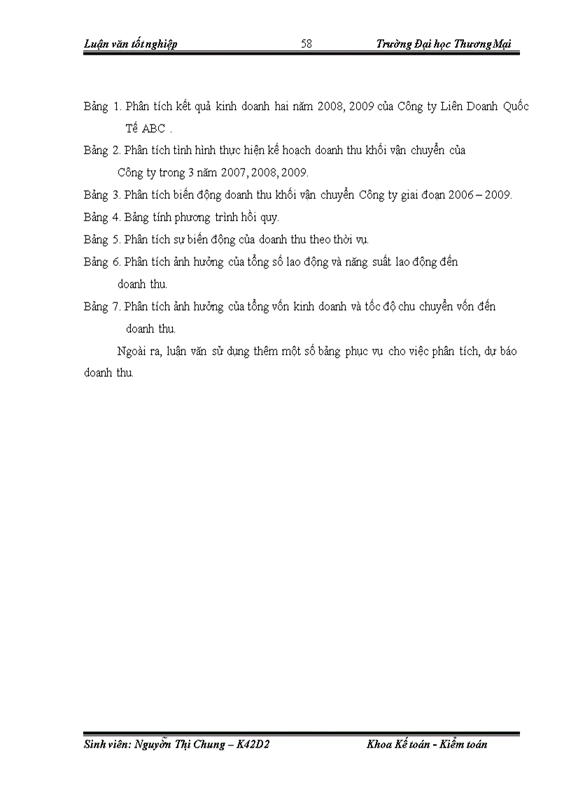 image for page Phân tích và dự báo thống kê doanh thu khối vận chuyển Công ty Liên Doanh Quốc Tế ABC