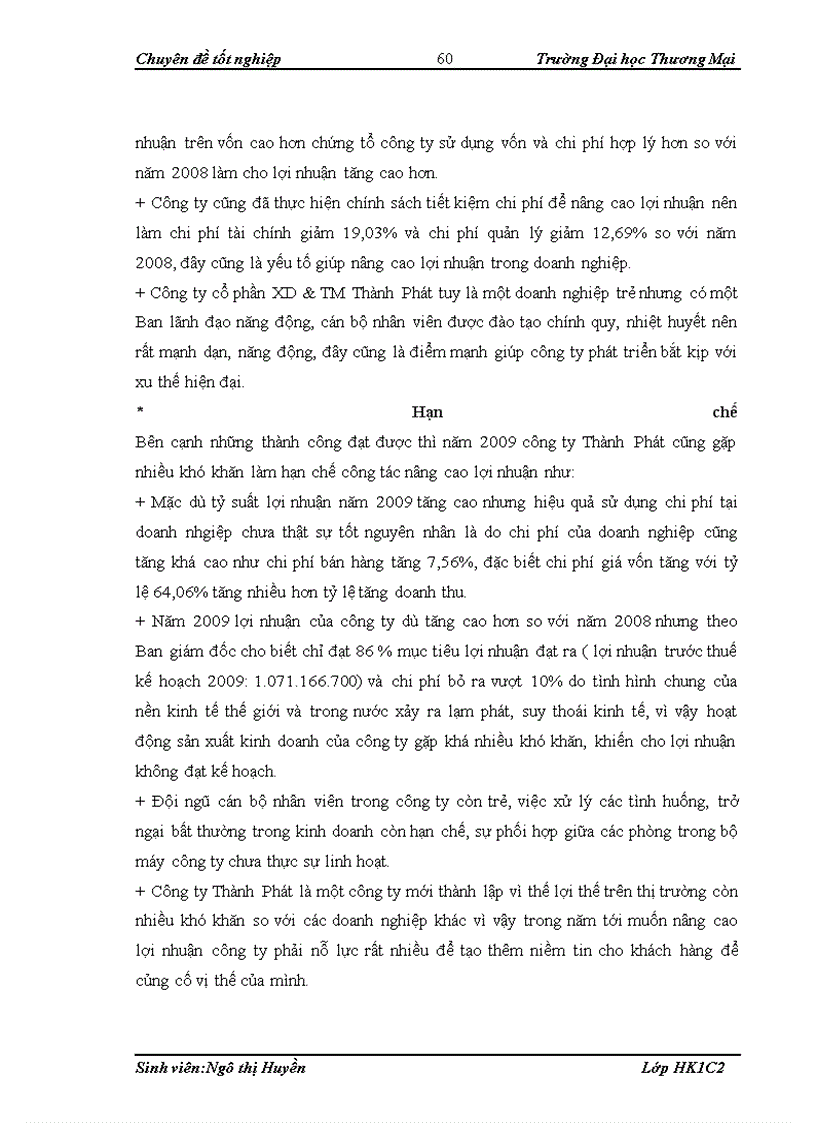 image for page Lợi nhuận và nâng cao lợi nhuận trong công ty cổ phần XD & TM Thành Phát