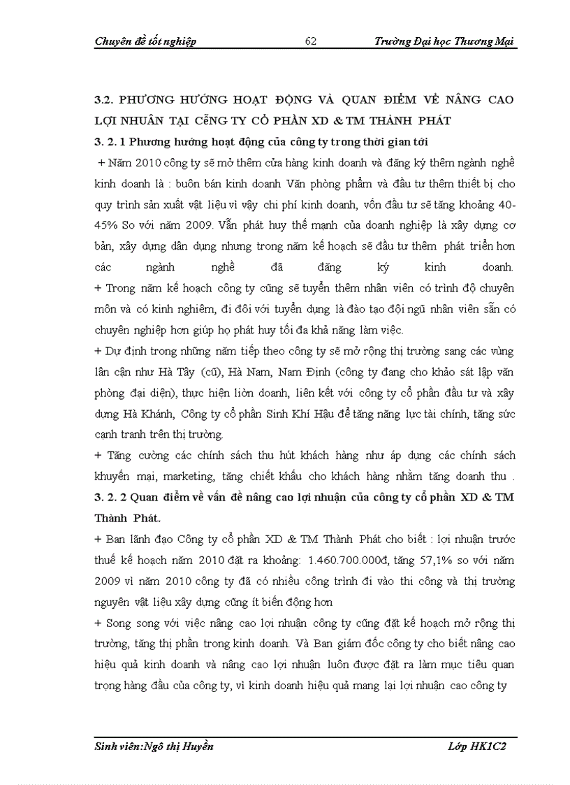 image for page Lợi nhuận và nâng cao lợi nhuận trong công ty cổ phần XD & TM Thành Phát