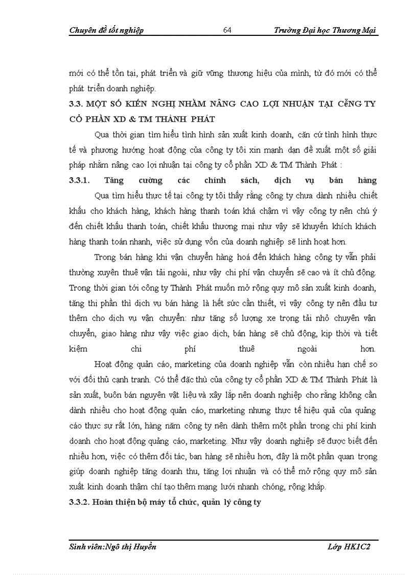 image for page Lợi nhuận và nâng cao lợi nhuận trong công ty cổ phần XD & TM Thành Phát