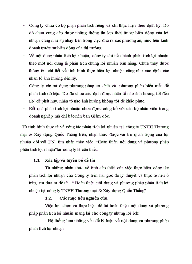 image for page Hoàn thiện nội dung và phương pháp phân tích lợi nhuận tại công ty TNHH Thương mại & Xây dựng Quốc Thắng
