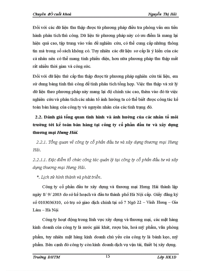 image for page Kế toán bán hàng bánh ngọt của công ty cổ phần đầu tư xây dựng và thương mại Hưng Hải