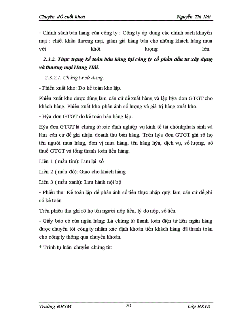 image for page Kế toán bán hàng bánh ngọt của công ty cổ phần đầu tư xây dựng và thương mại Hưng Hải