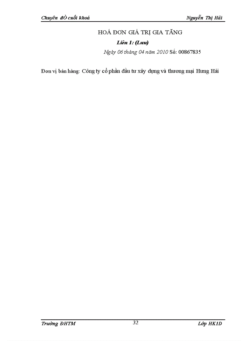 image for page Kế toán bán hàng bánh ngọt của công ty cổ phần đầu tư xây dựng và thương mại Hưng Hải