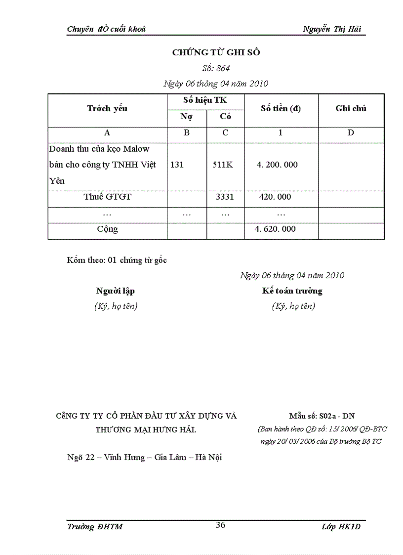 image for page Kế toán bán hàng bánh ngọt của công ty cổ phần đầu tư xây dựng và thương mại Hưng Hải