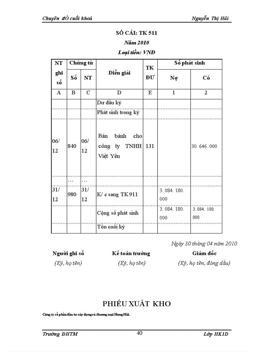 image for page Kế toán bán hàng bánh ngọt của công ty cổ phần đầu tư xây dựng và thương mại Hưng Hải