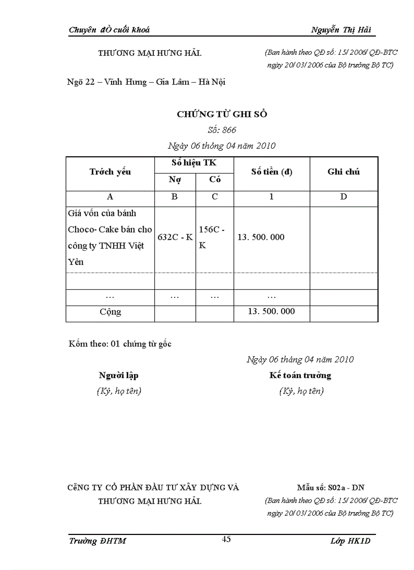image for page Kế toán bán hàng bánh ngọt của công ty cổ phần đầu tư xây dựng và thương mại Hưng Hải