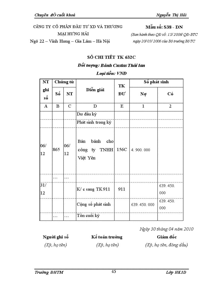 image for page Kế toán bán hàng bánh ngọt của công ty cổ phần đầu tư xây dựng và thương mại Hưng Hải