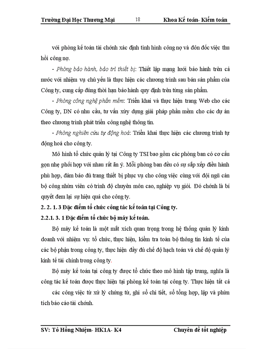 image for page Kế toán bán hàng linh kiện máy tính tại Công ty TNHH thương mại dịch vụ công nghệ thông tin- TSI