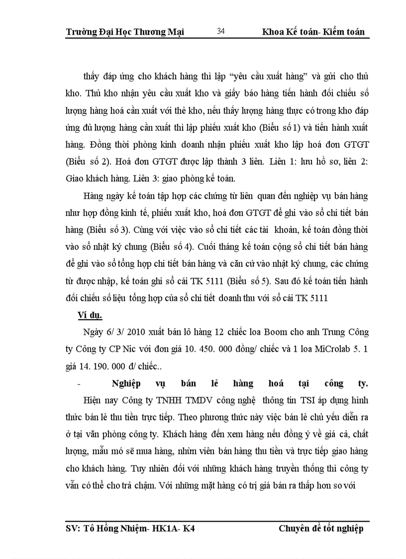 image for page Kế toán bán hàng linh kiện máy tính tại Công ty TNHH thương mại dịch vụ công nghệ thông tin- TSI