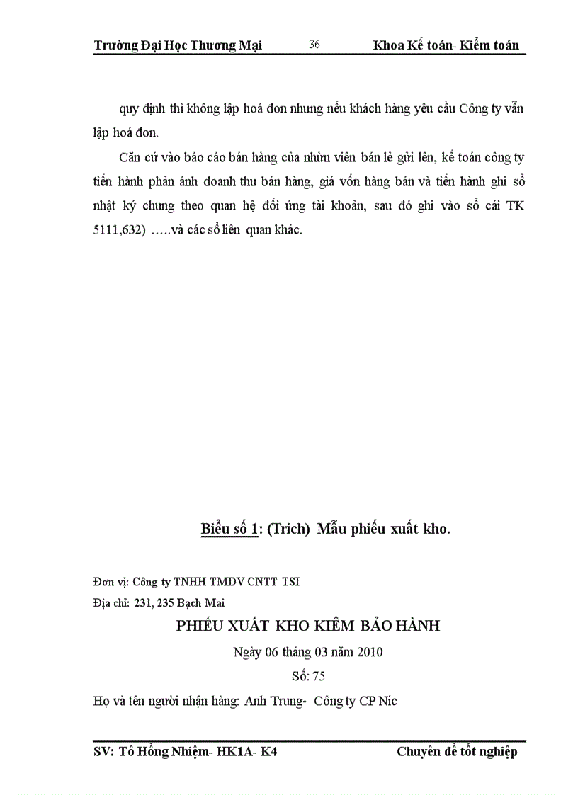 image for page Kế toán bán hàng linh kiện máy tính tại Công ty TNHH thương mại dịch vụ công nghệ thông tin- TSI