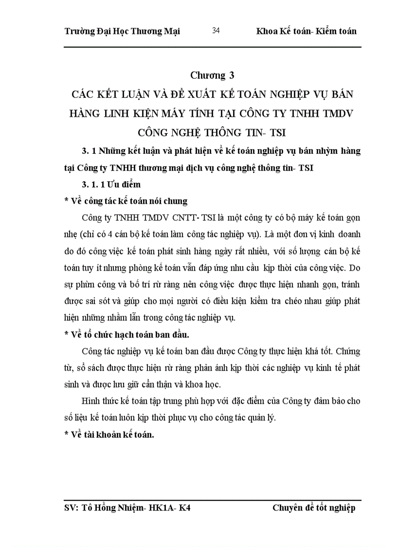 image for page Kế toán bán hàng linh kiện máy tính tại Công ty TNHH thương mại dịch vụ công nghệ thông tin- TSI
