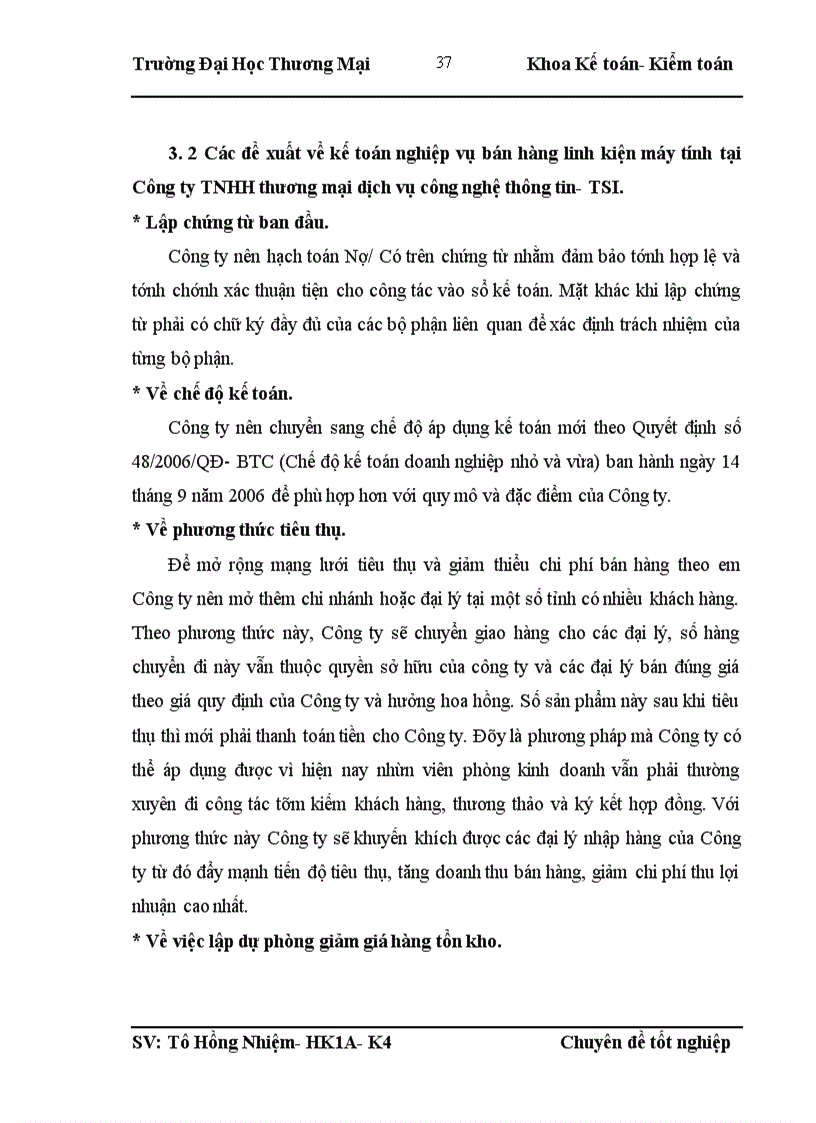 image for page Kế toán bán hàng linh kiện máy tính tại Công ty TNHH thương mại dịch vụ công nghệ thông tin- TSI