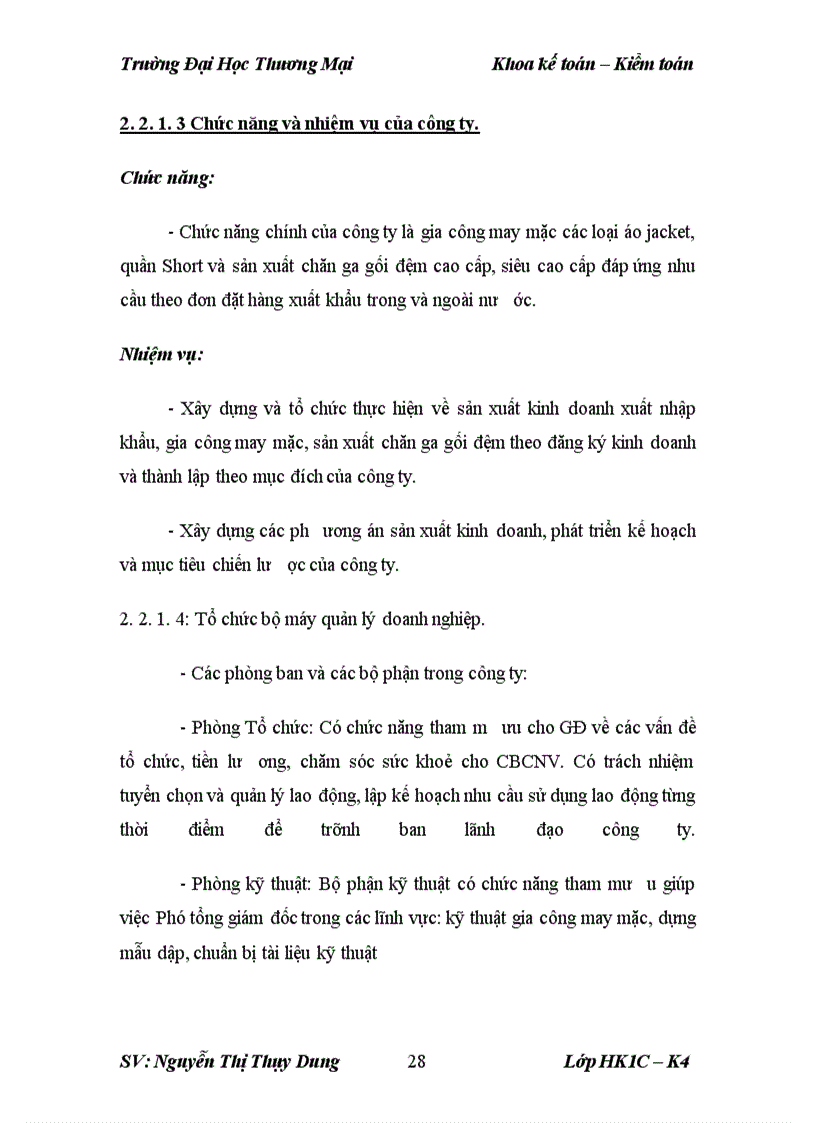 image for page Kế toán bán hàng mặt hàng chăn bông tại công ty cổ phần may sông Hồng – Nam Định