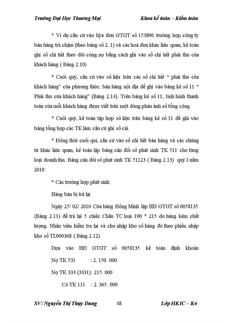 image for page Kế toán bán hàng mặt hàng chăn bông tại công ty cổ phần may sông Hồng – Nam Định