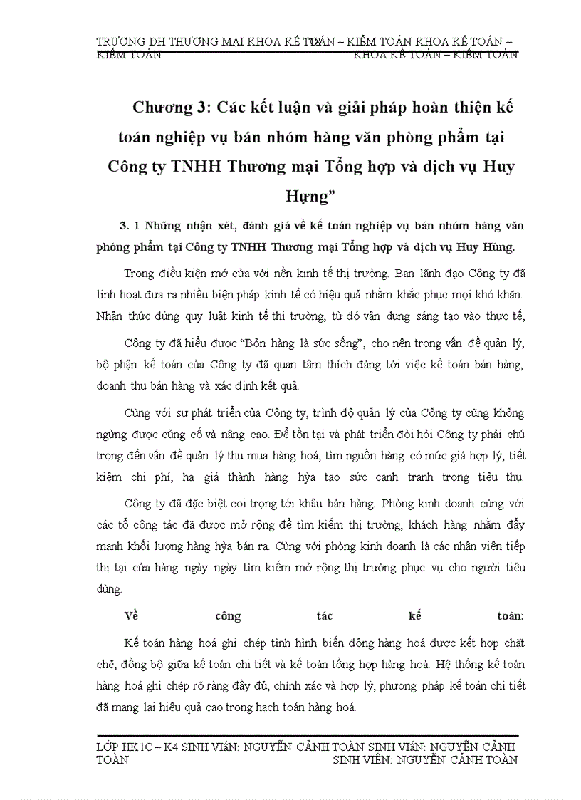 image for page Kế toán bán nhóm hàng văn phòng phẩm tại Công ty TNHH Thương mại Tổng hợp và dịch vụ Huy Hùng