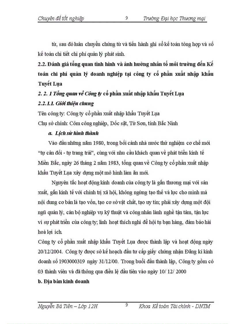 image for page Kế toán chi phí quản lý doanh nghiệp tại công ty cổ phần xuất nhập khẩu Tuyết Lụa