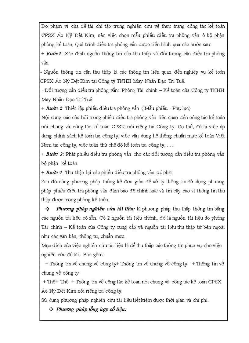 image for page Kế toán chi phí sản xuất Áo Nỷ Dệt Kim tại Công ty TNHH May Nhân Đạo Trí Tuệ – Thực trạng và giải pháp