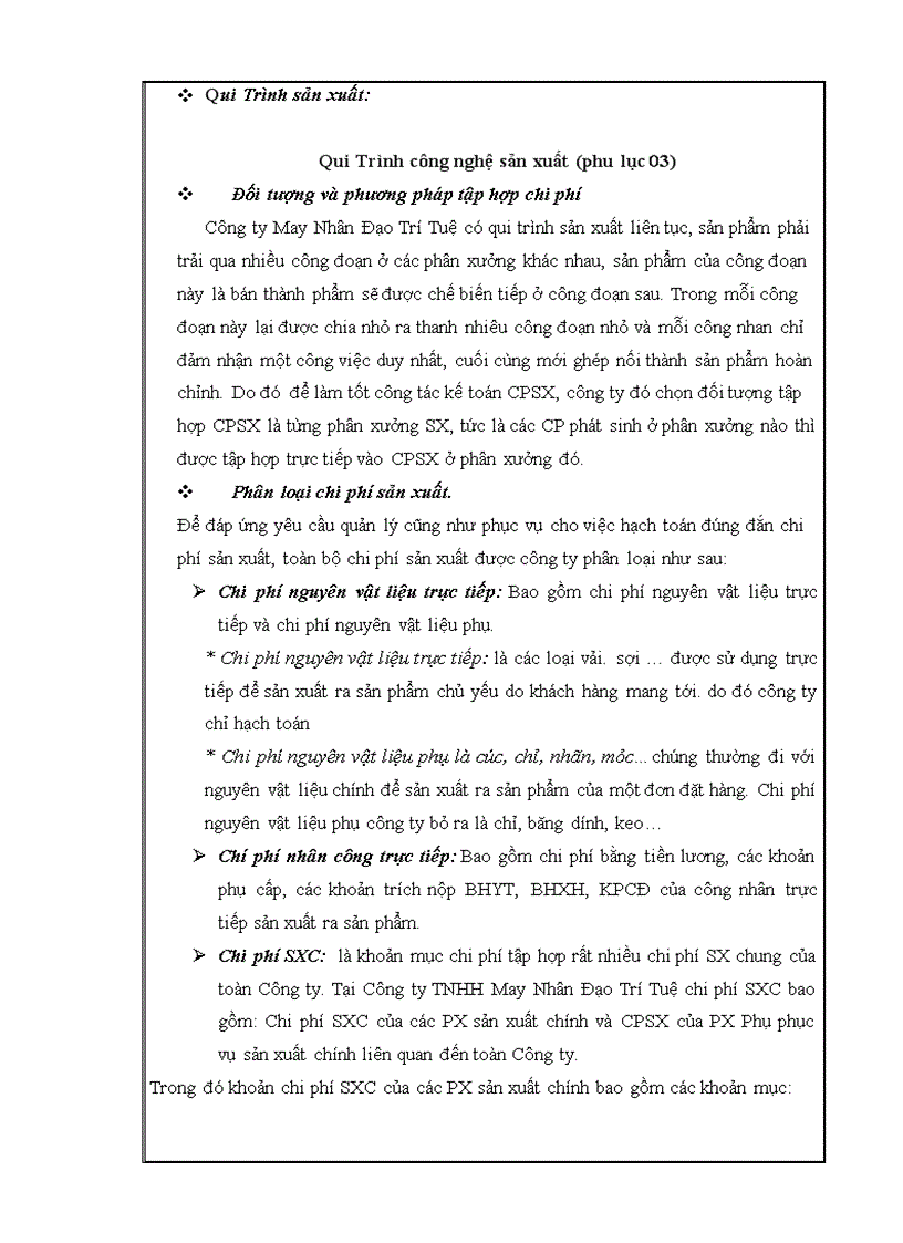 image for page Kế toán chi phí sản xuất Áo Nỷ Dệt Kim tại Công ty TNHH May Nhân Đạo Trí Tuệ – Thực trạng và giải pháp