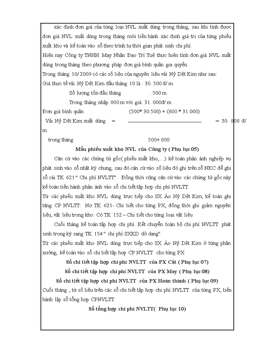 image for page Kế toán chi phí sản xuất Áo Nỷ Dệt Kim tại Công ty TNHH May Nhân Đạo Trí Tuệ – Thực trạng và giải pháp