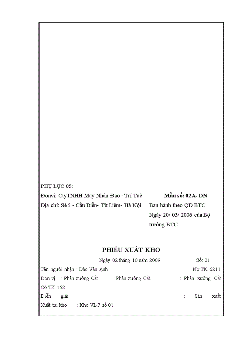 image for page Kế toán chi phí sản xuất Áo Nỷ Dệt Kim tại Công ty TNHH May Nhân Đạo Trí Tuệ – Thực trạng và giải pháp