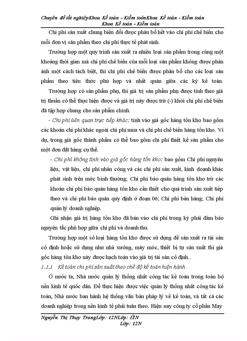 image for page Kế toán chi phí sản xuất sản phẩm bộ quần áo thể thao tại Công ty cổ phần May BTM