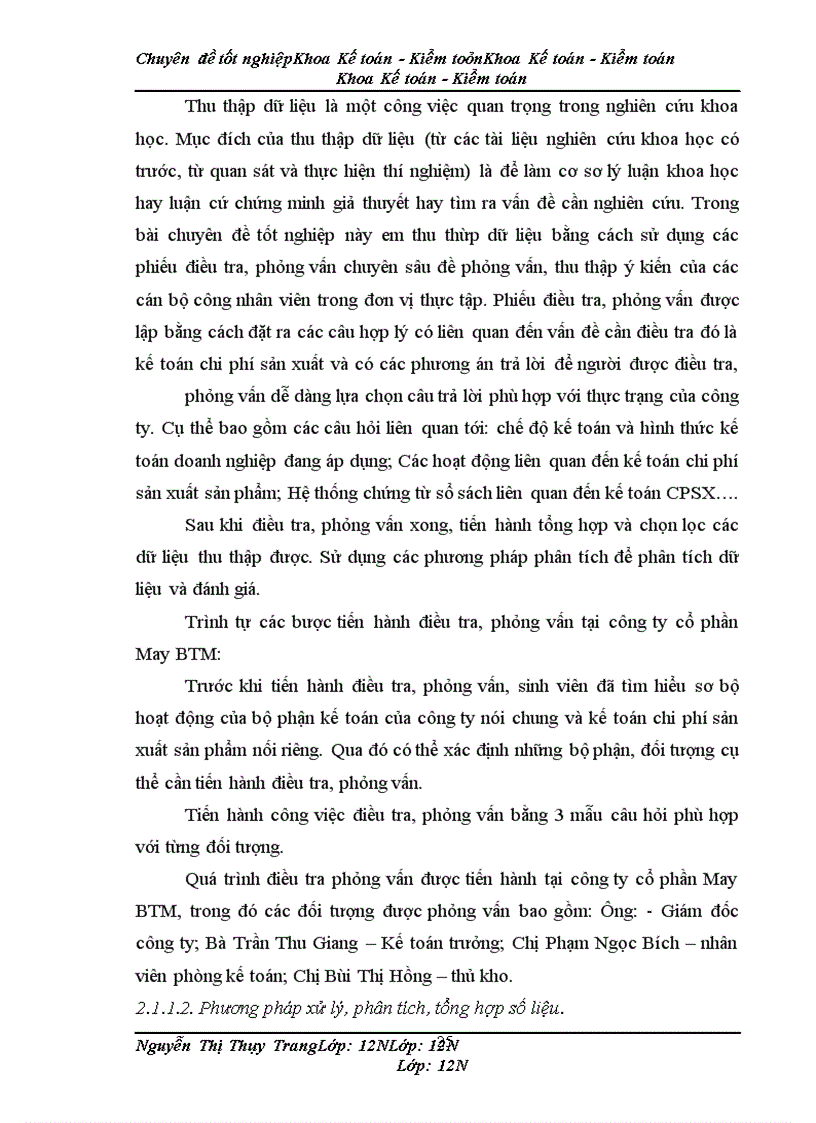 image for page Kế toán chi phí sản xuất sản phẩm bộ quần áo thể thao tại Công ty cổ phần May BTM