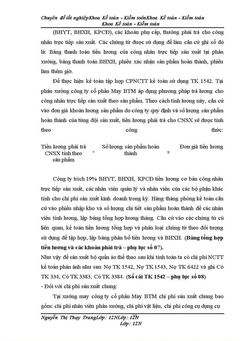 image for page Kế toán chi phí sản xuất sản phẩm bộ quần áo thể thao tại Công ty cổ phần May BTM