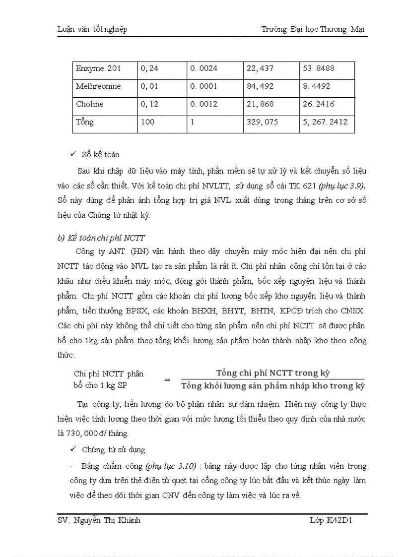 image for page Kế toán chi phí sản xuất sản phẩm thức ăn gia súc tại công ty TNHH ANT (HN)