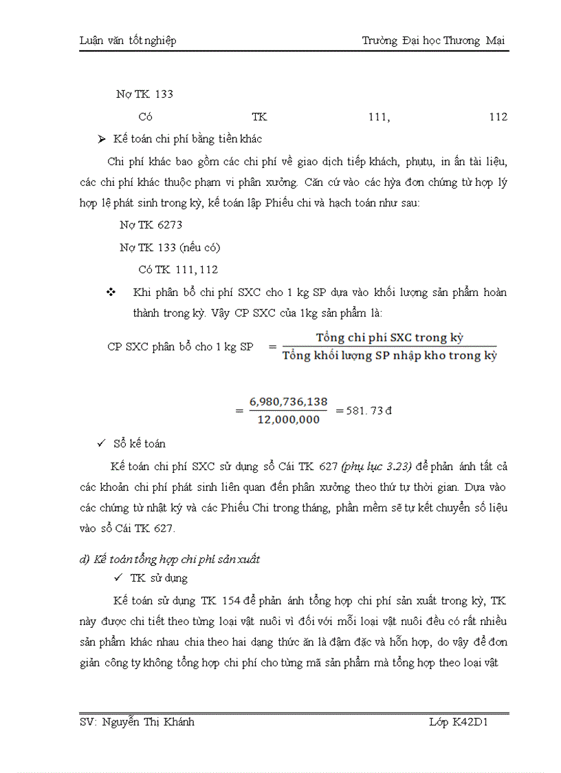 image for page Kế toán chi phí sản xuất sản phẩm thức ăn gia súc tại công ty TNHH ANT (HN)