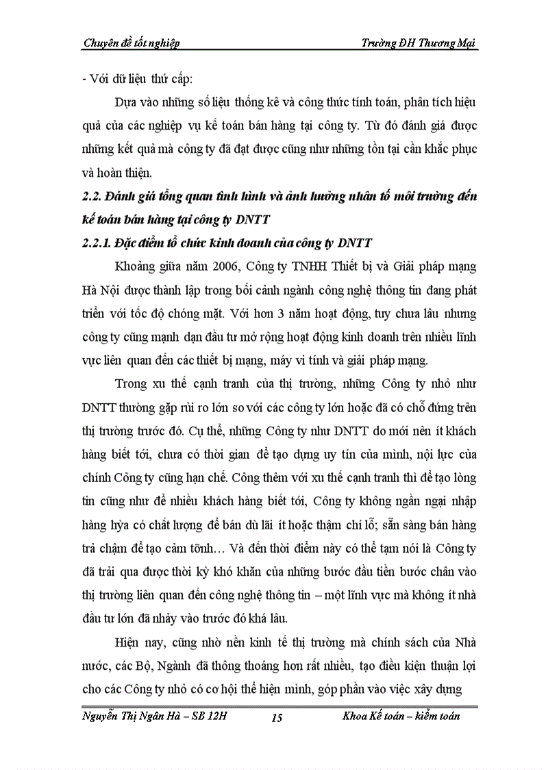 image for page Kế toán mặt hàng máy vi tính tại công ty TNHH Thiết bị và Giải pháp mạng Hà Nội (DNTT)