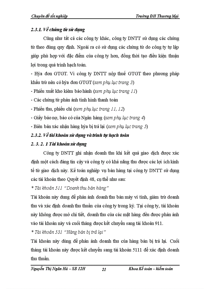 image for page Kế toán mặt hàng máy vi tính tại công ty TNHH Thiết bị và Giải pháp mạng Hà Nội (DNTT)