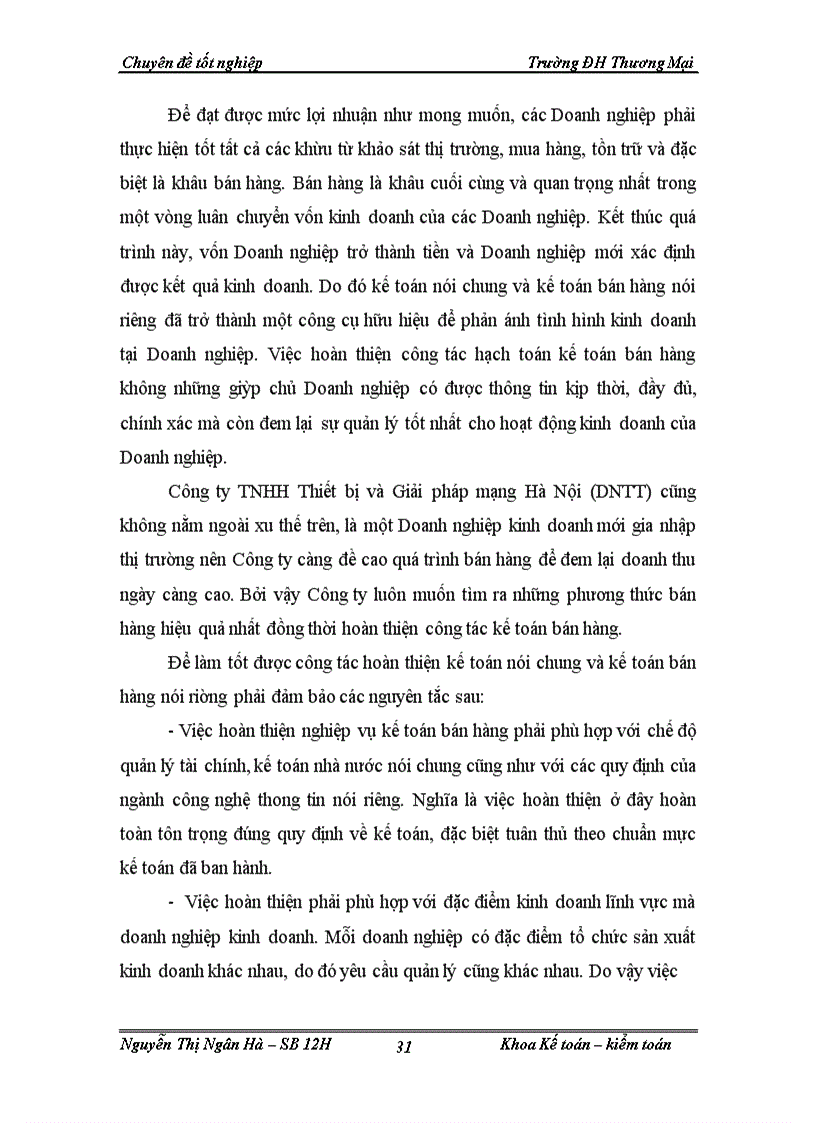 image for page Kế toán mặt hàng máy vi tính tại công ty TNHH Thiết bị và Giải pháp mạng Hà Nội (DNTT)