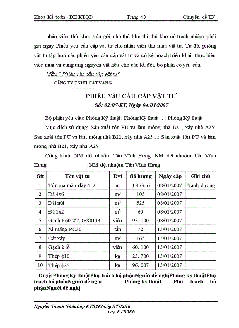 image for page Kế toán nguyên vật liệu tại Công ty TNHH Cát Vàng