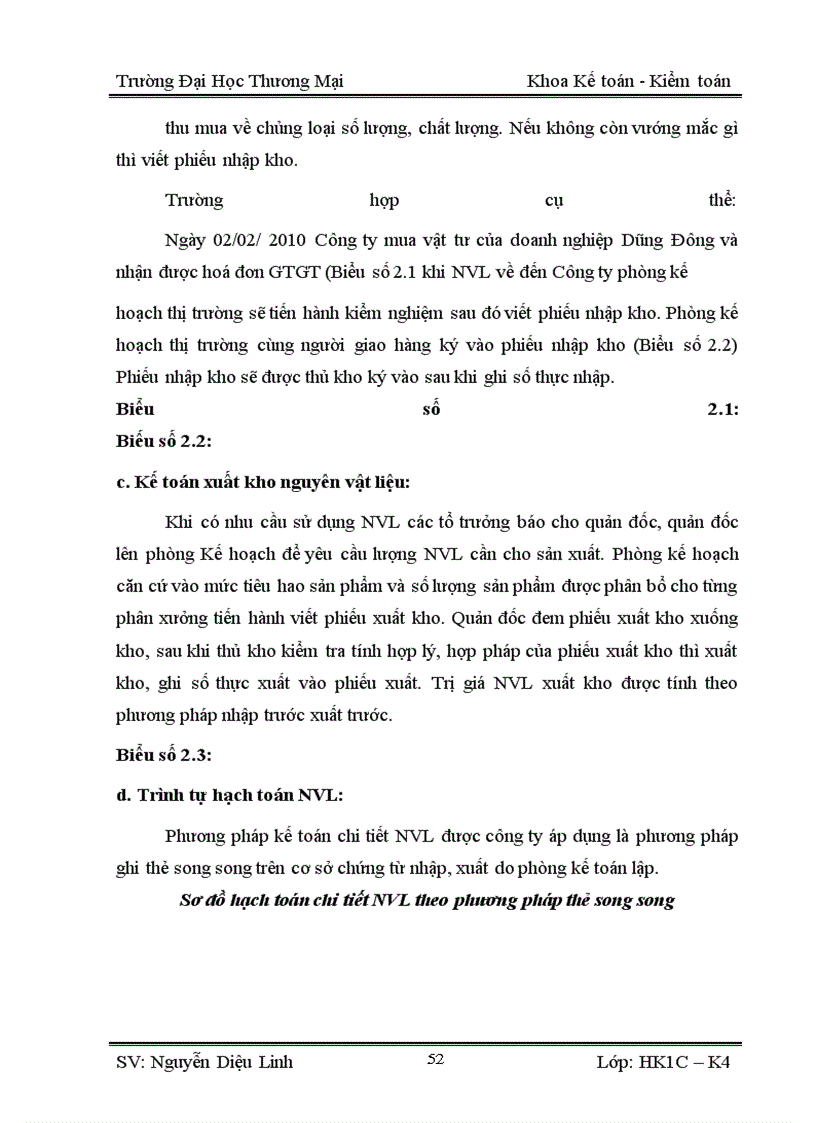 image for page Kế toán nguyên vật liệu áo sơ mi ở công ty cổ phần may Vĩnh Phú