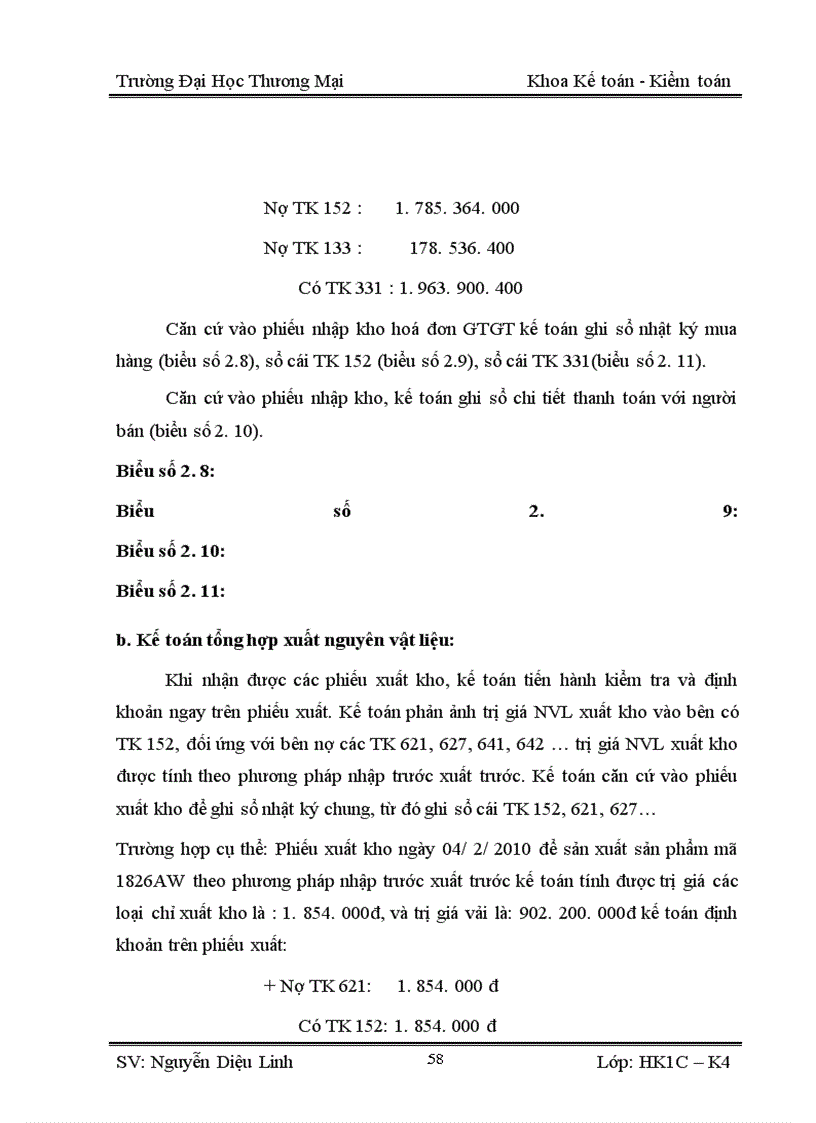 image for page Kế toán nguyên vật liệu áo sơ mi ở công ty cổ phần may Vĩnh Phú