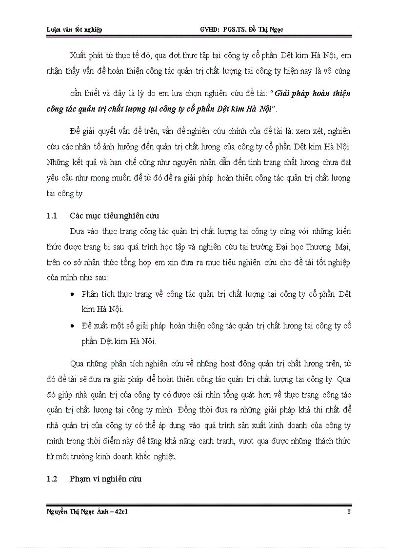 image for page Giải pháp hoàn thiện công tác quản trị chất lượng tại công ty cổ phần Dệt kim Hà Nội