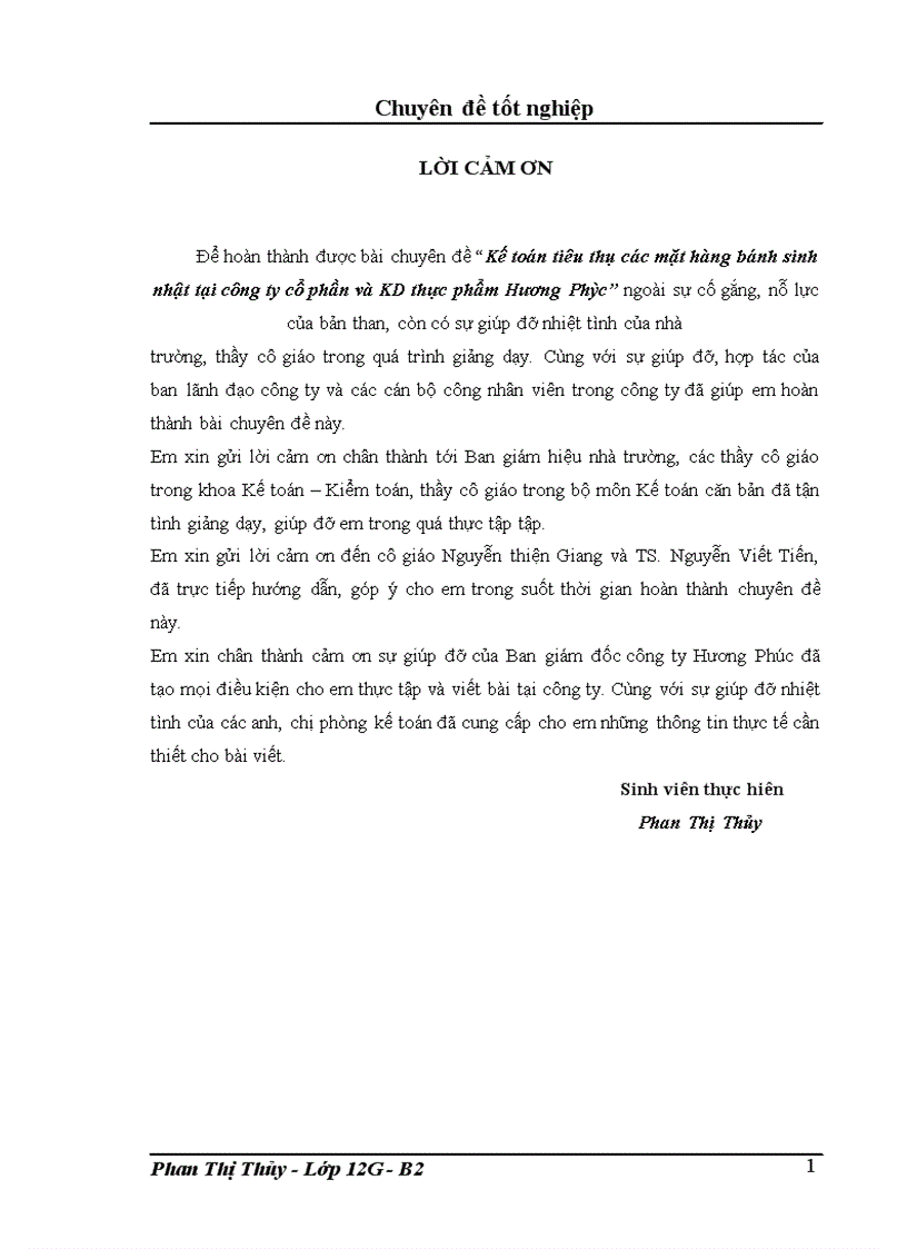 image for page Kế toán tiêu thụ các mặt hàng bánh sinh nhật tại công ty cổ phần và KD thực phẩm Hương Phúc