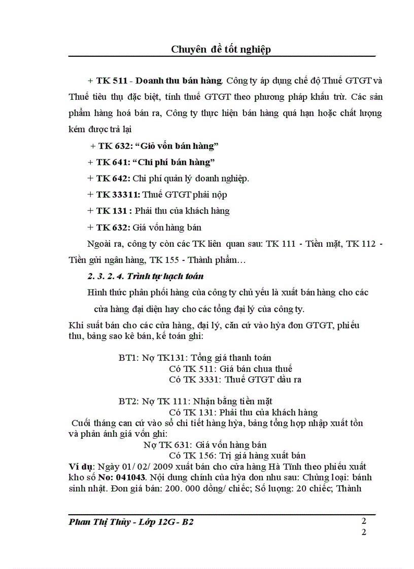 image for page Kế toán tiêu thụ các mặt hàng bánh sinh nhật tại công ty cổ phần và KD thực phẩm Hương Phúc