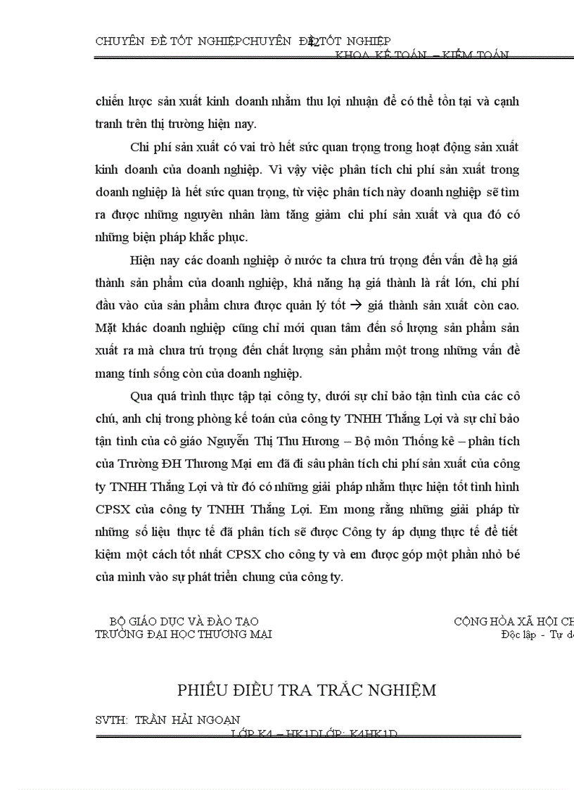 image for page Phân tích chi phí sản xuất tại công ty TNHH Thắng Lợi