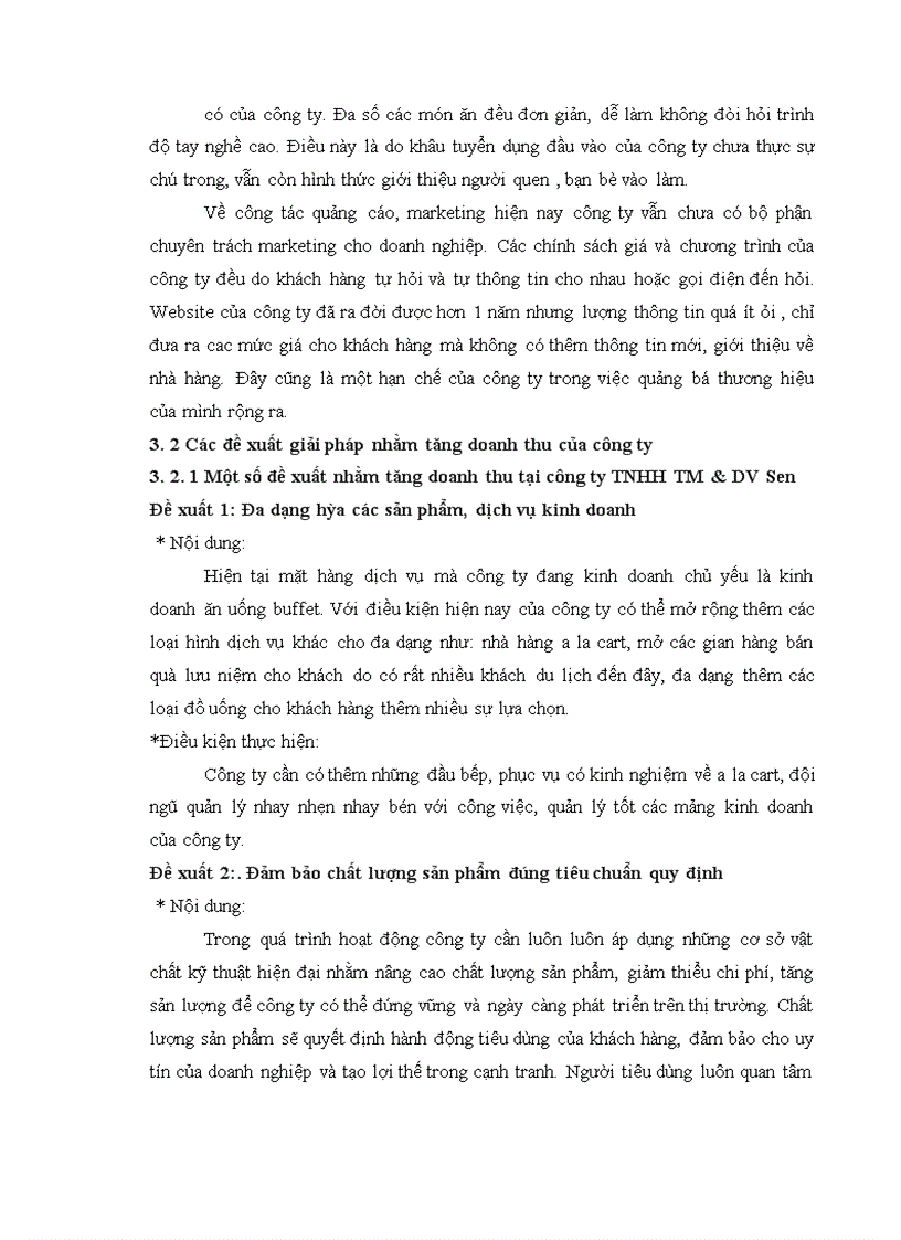 image for page Phân tích doanh thu tại công ty TNHH TM&DV Sen