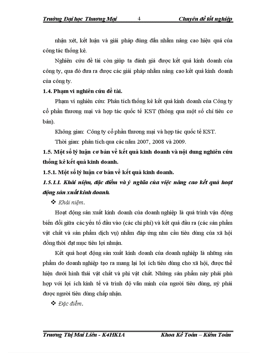 image for page Phân tích thống kê kết quả kinh doanh tại Công ty Cổ phần thương mại và hợp tác quốc tế KST