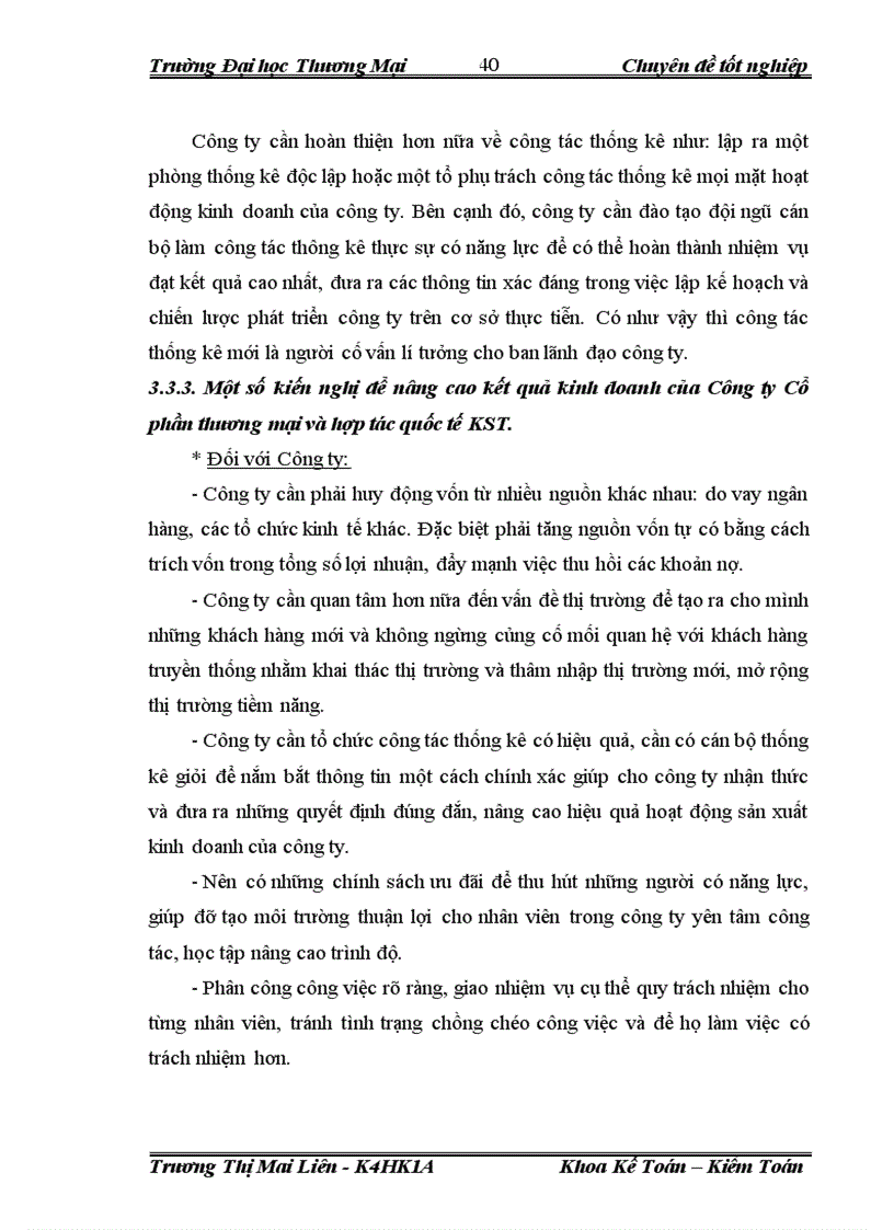 image for page Phân tích thống kê kết quả kinh doanh tại Công ty Cổ phần thương mại và hợp tác quốc tế KST