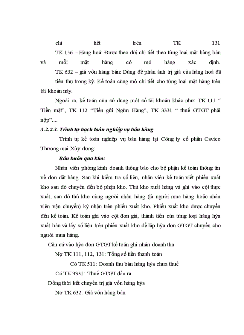 image for page Kế toán bán nhóm hàng săm lốp tại Công ty cổ phần Cavico Thương mại Xây dựng
